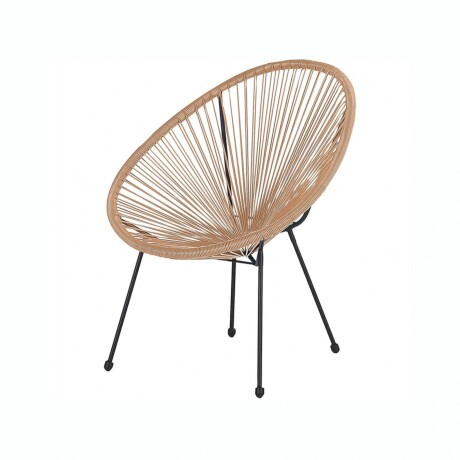 SILLA SIMIL RATTAN SC-093KD Silla Ovalada Símil Rattán RUSTICO SC-093KD Con Estructura de Acero - Beige