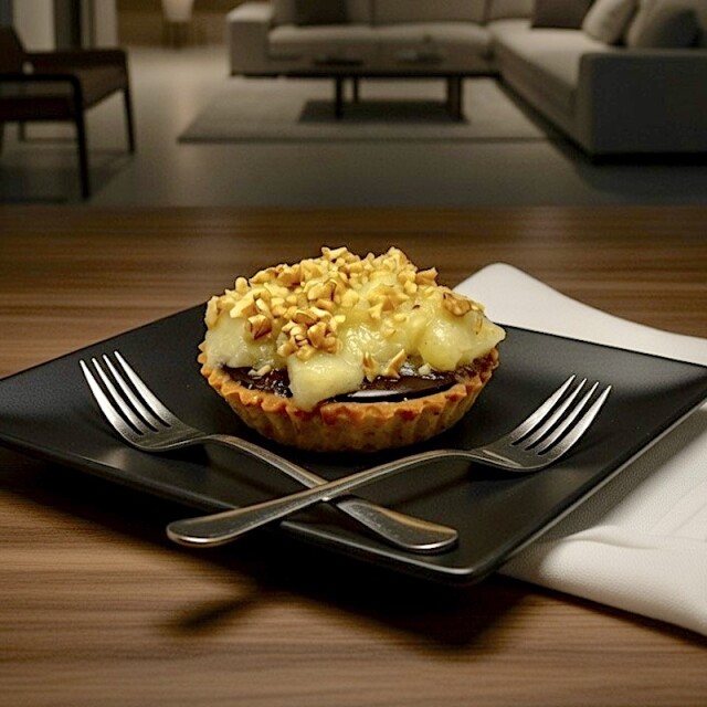 Ganache de Chocolate con Peras Caramelizadas y Nueces Ganache de Chocolate con Peras Caramelizadas y Nueces