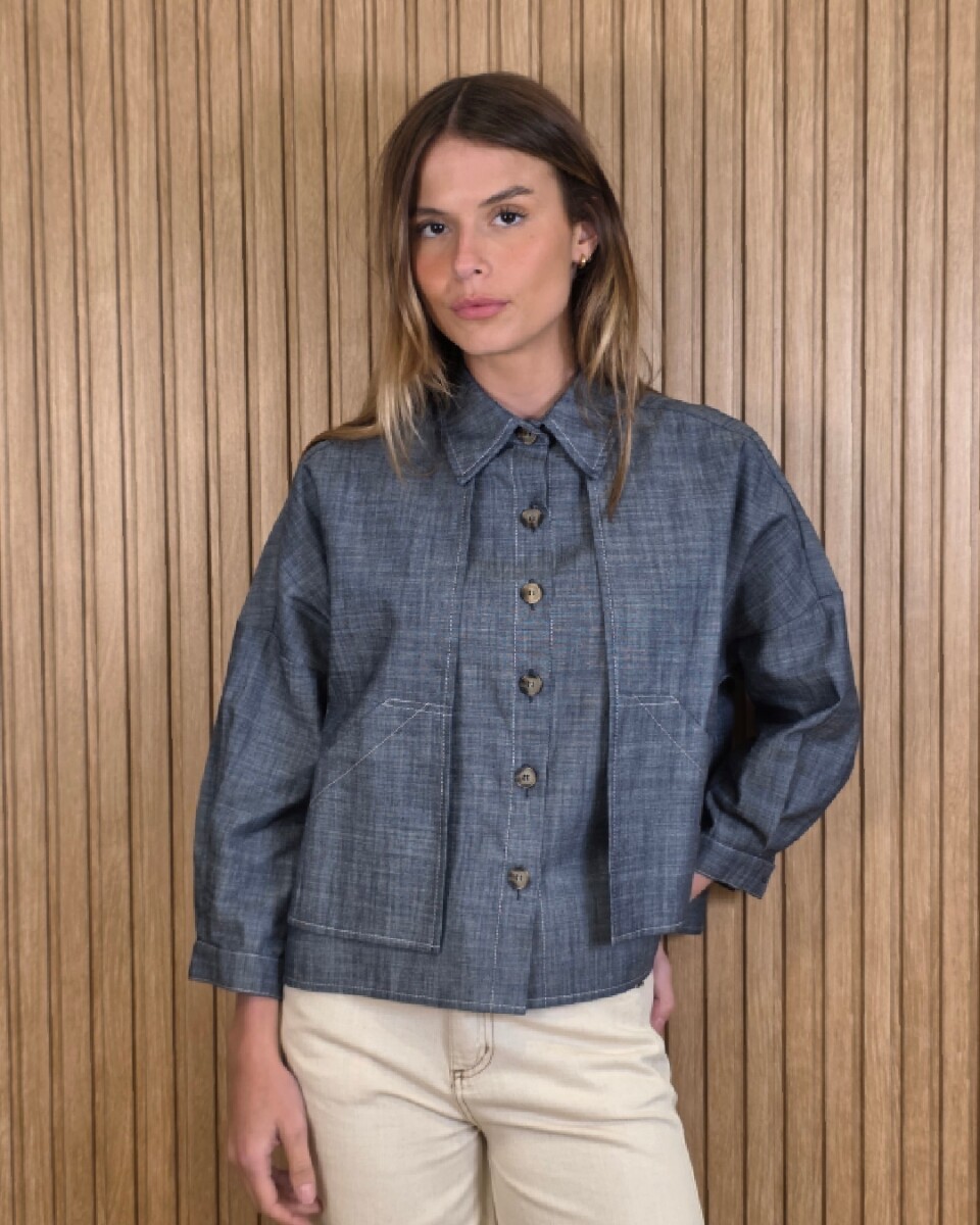 Sobrecamisa Greta - Azul Melange 
