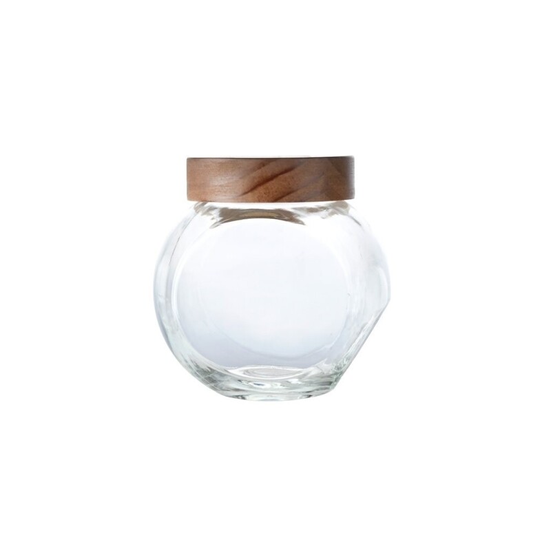 Galletero de Vidrio Selecta 1,25 L con Tapa de Madera GALLETERO VIDRIO 1.25L TAPA MADERA