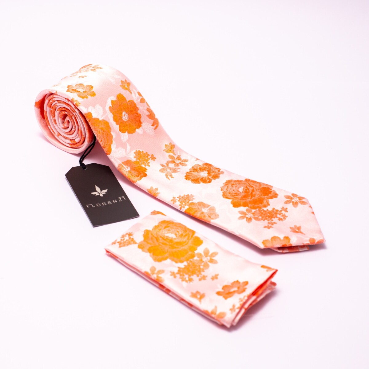 CORBATA CON PAÑUELO - NARANJA 