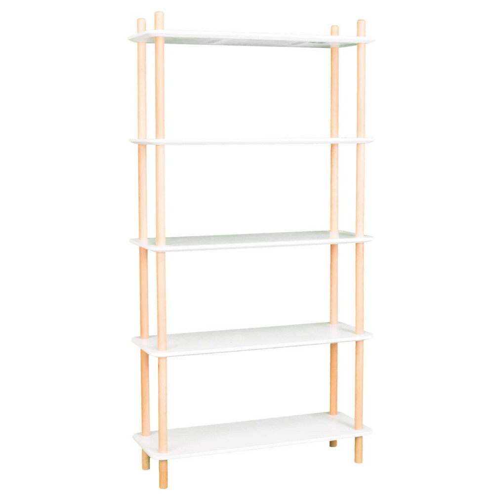 BIBLIOTECA SOFT MDF-Y-MADERA BLANCO 4 ESTANTES