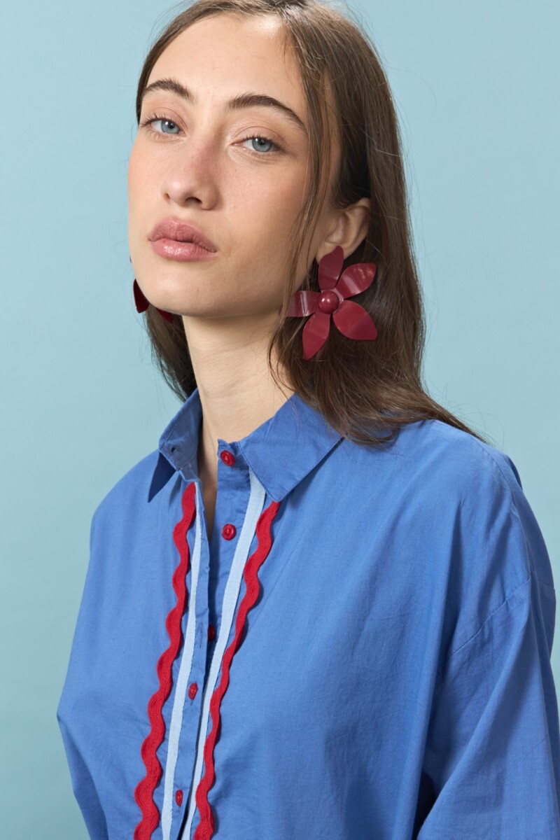 Caravanas acrílico flower - bordo 