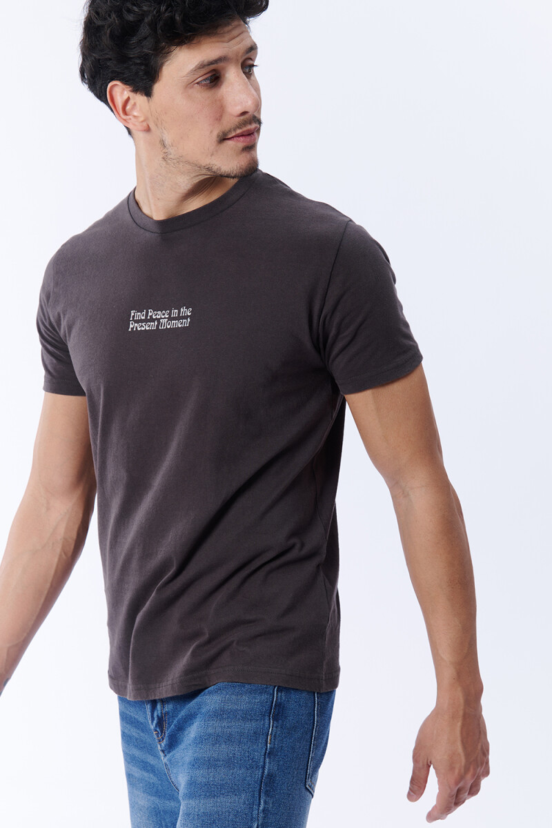 Remera manga corta estampada Gris Oscuro