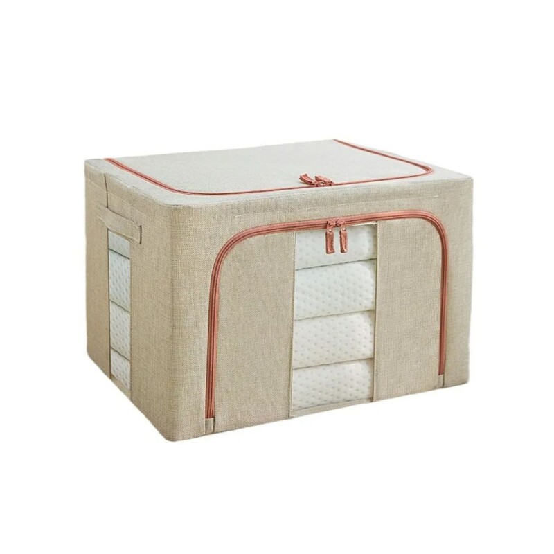 Caja Organizadora Plegable Con Estructura Metalica Color Crema Talle S Caja Organizadora Plegable Con Estructura Metalica Color Crema Talle S