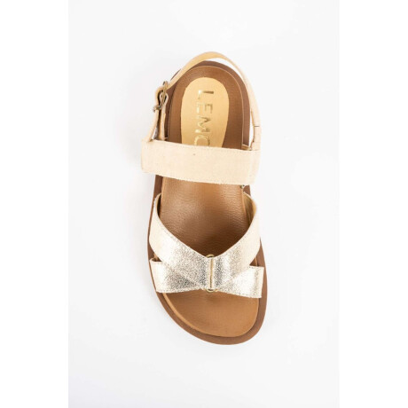 Sandalias Track Camel Dorado Cuero Nácar