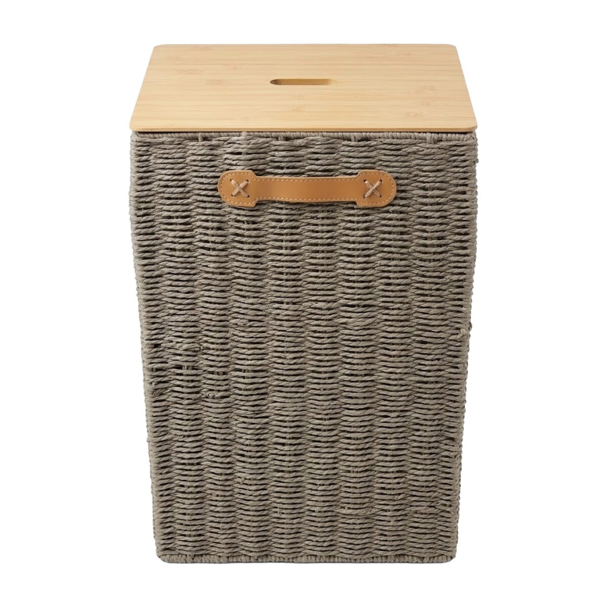 CESTA CUAD MARRON C/TAPA 33X33X53CM 