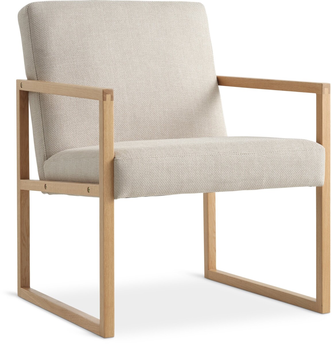 Sillón KALUNDBORG tela 1 cuerpo arena/roble 