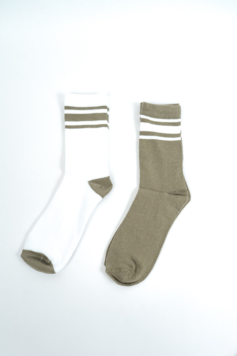 Medias Crew Moroc, Pack X 2 - Color Unico 