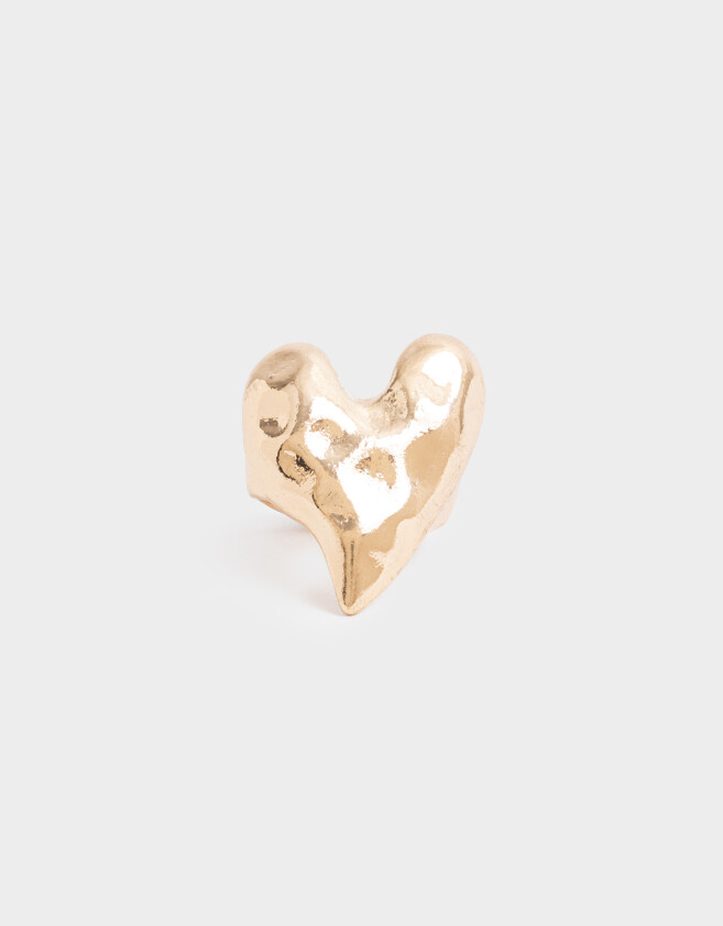 Anillos Medianos y Grandes Metal diferenciado Anillos Medianos Y Grandes De Corazón - Dorado