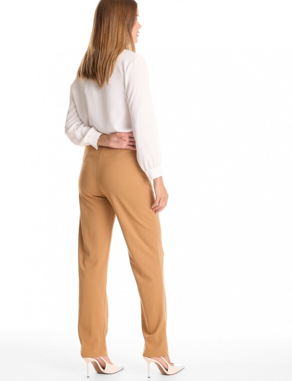 Pantalon Recto & Apliques Dorados TOSTADO