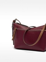 Bolso Bandolera Con Bolsillo Exterior burdeos