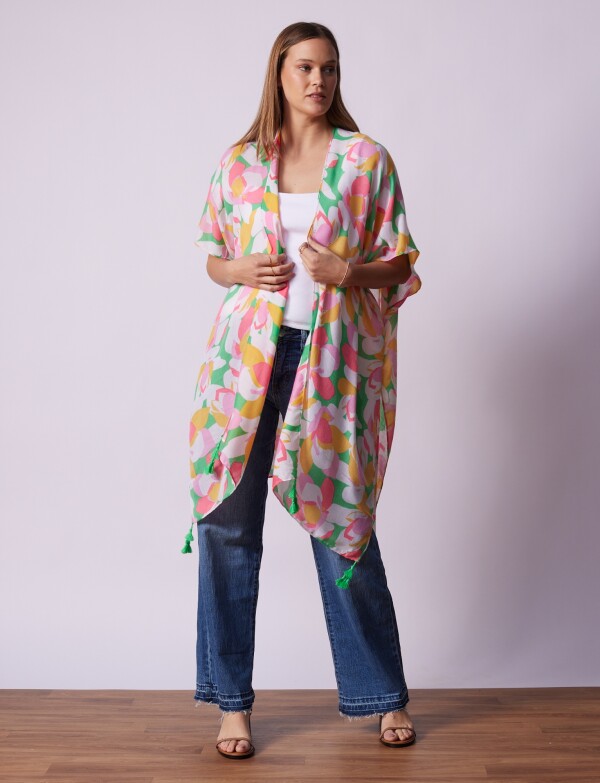Kimono Printed MULTI/VERDE