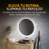 Espejo Redondo Baño Táctil 3 Modos Luz Retroiluminado 60 Cm Diseño Circular