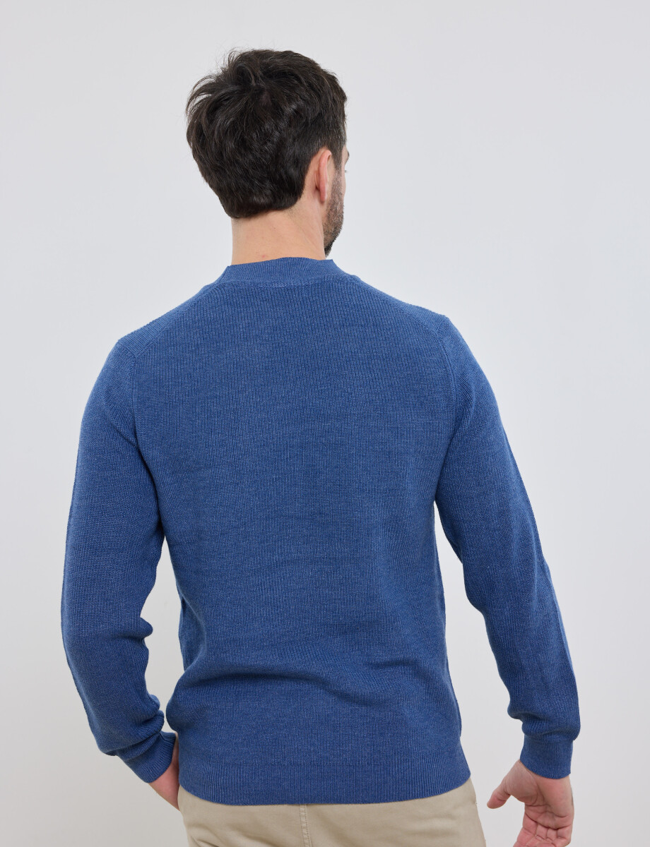 470657 SWEATER HARRINGTON LABEL Azul Piedra