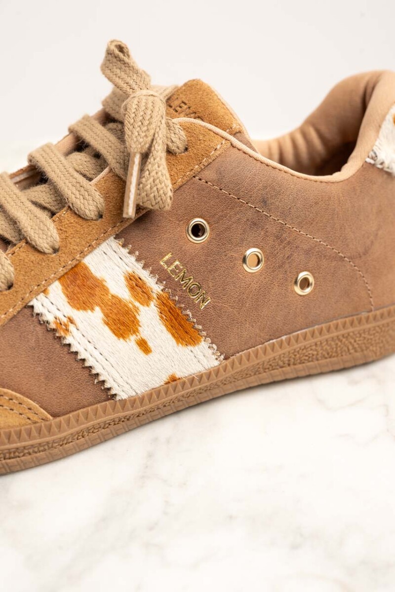 Zapatilla Gamuza Vaca Marron