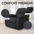 Sofá Sillón Poltrona Reclinable Masajeador Calor Electrico Color Negro Tela