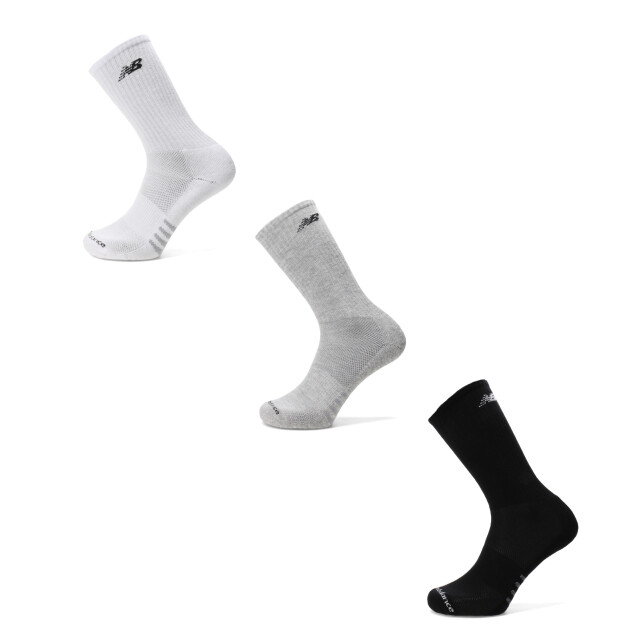 Medias Unisex New Balance Crew X3 Negro - Gris
