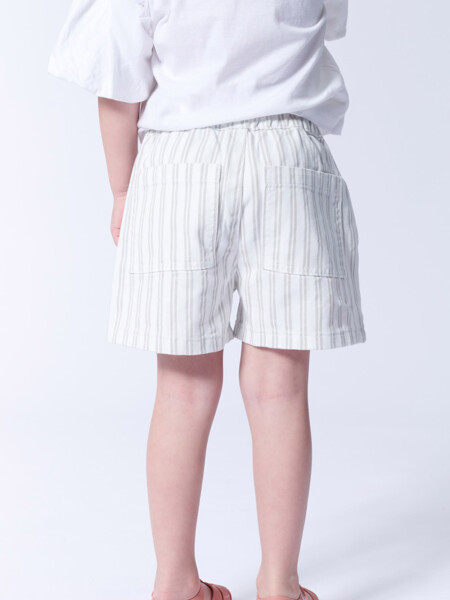 Short cintura elastizada Rayas Beige
