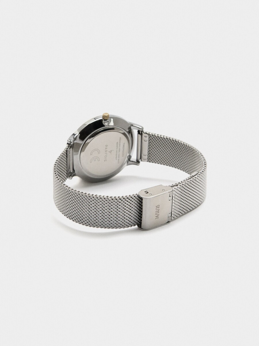 Reloj Bicolor Con Punto Metálico De Acero Inoxidable bicolor