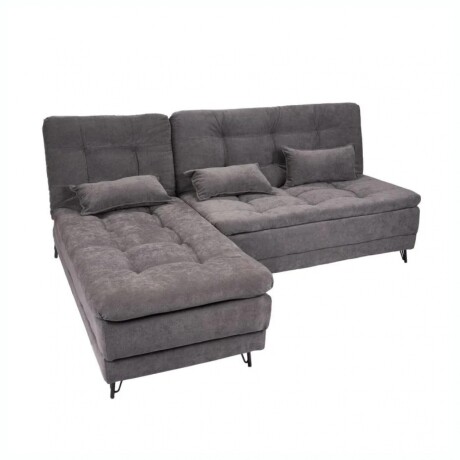 Sofá Cama Con Chaise Izquierdo Y Derecho Nice Steel G501 Con Almohadones - Gris Sofá Cama Con Chaise Izquierdo Y Derecho Nice Steel G501 Con Almohadones - Gris