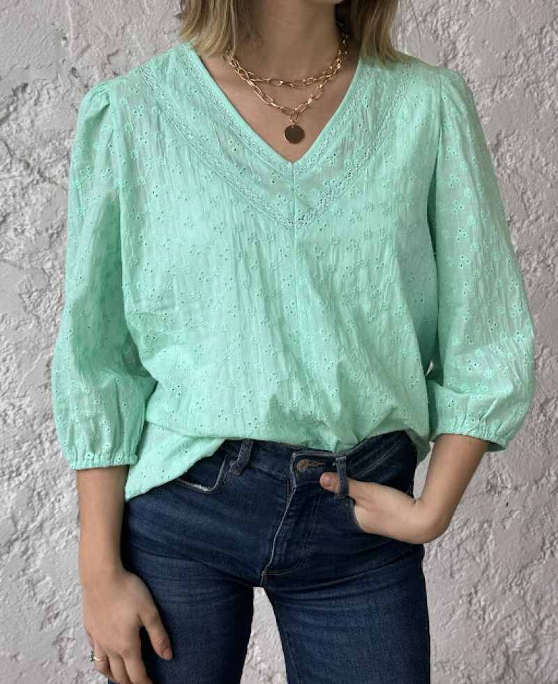 Blusa Carol verde agua