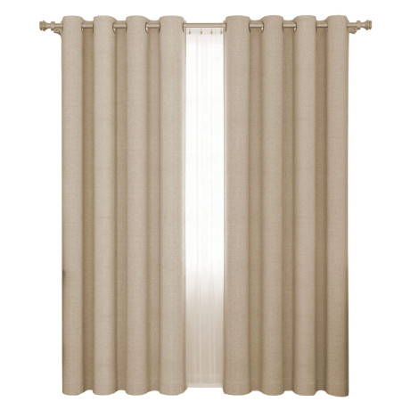 Set x2 Cortina Blackout 140x230 Cm Living Dormitorio Gris Arena Claro
