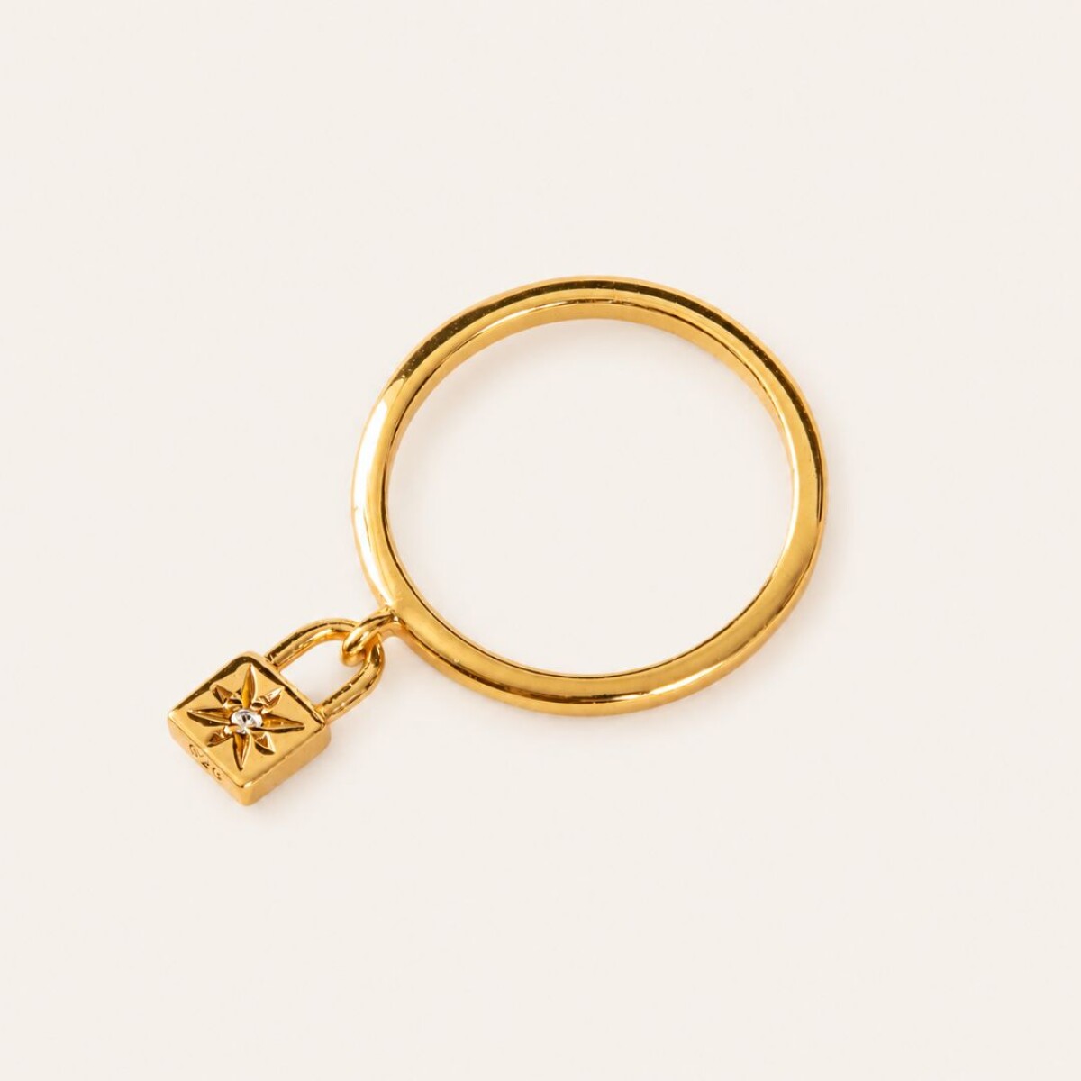 Anillo Candado Gold - Plata y Baño de Oro 