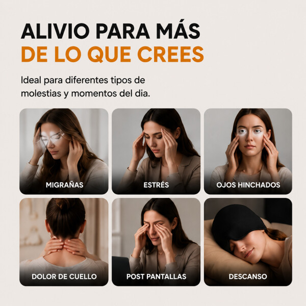 Tratamiento Gorra Dolor De Cabeza Migraña Silicona Cuello Variante Color Negro