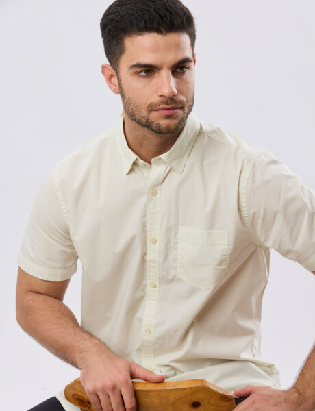 CAMISA LISA DE ALGODÓN Pistacho