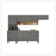 Juego Cocina Modular Mobiliario Mdp Line Gris Texturado