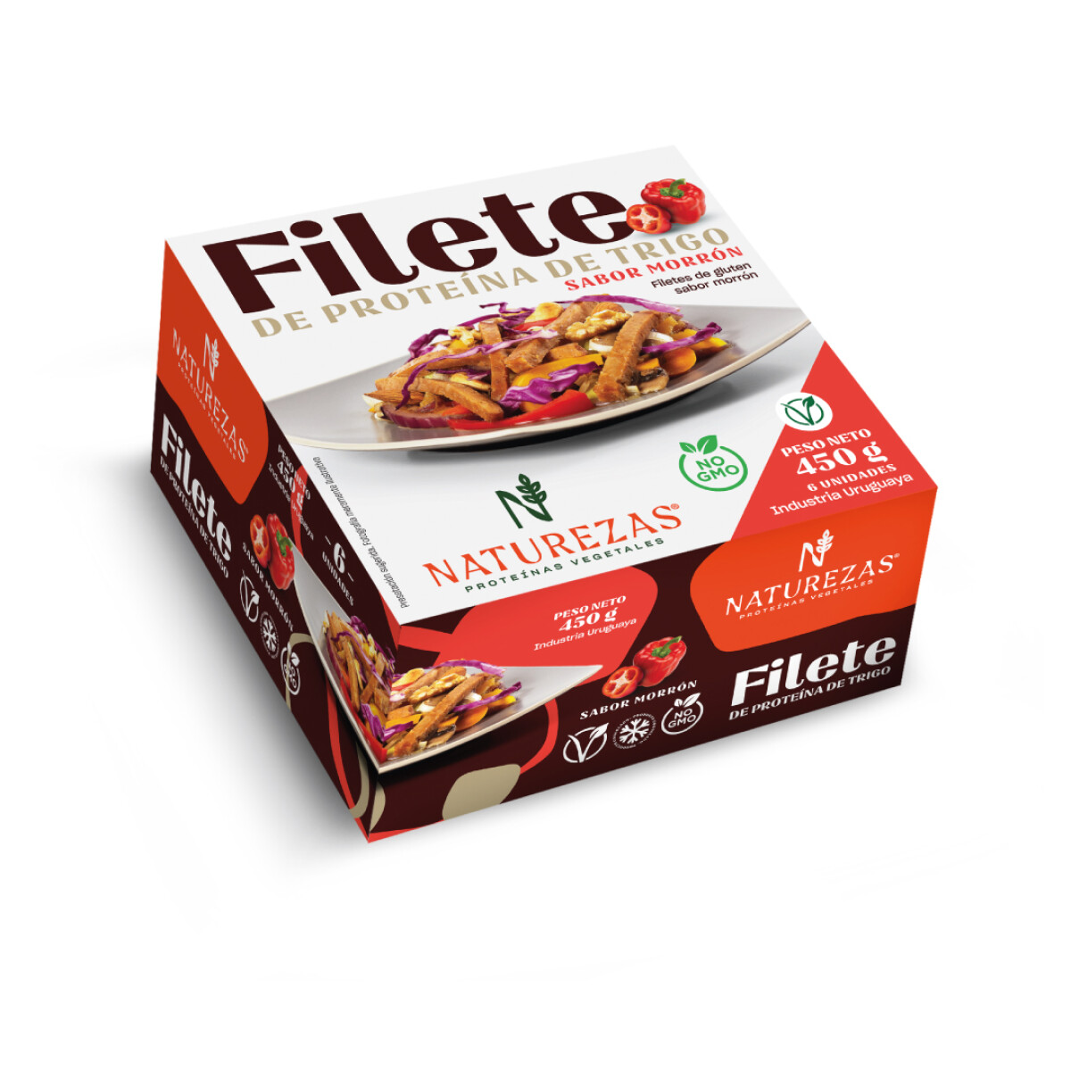 Filete de proteina de trigo con morrón - Naturezas 
