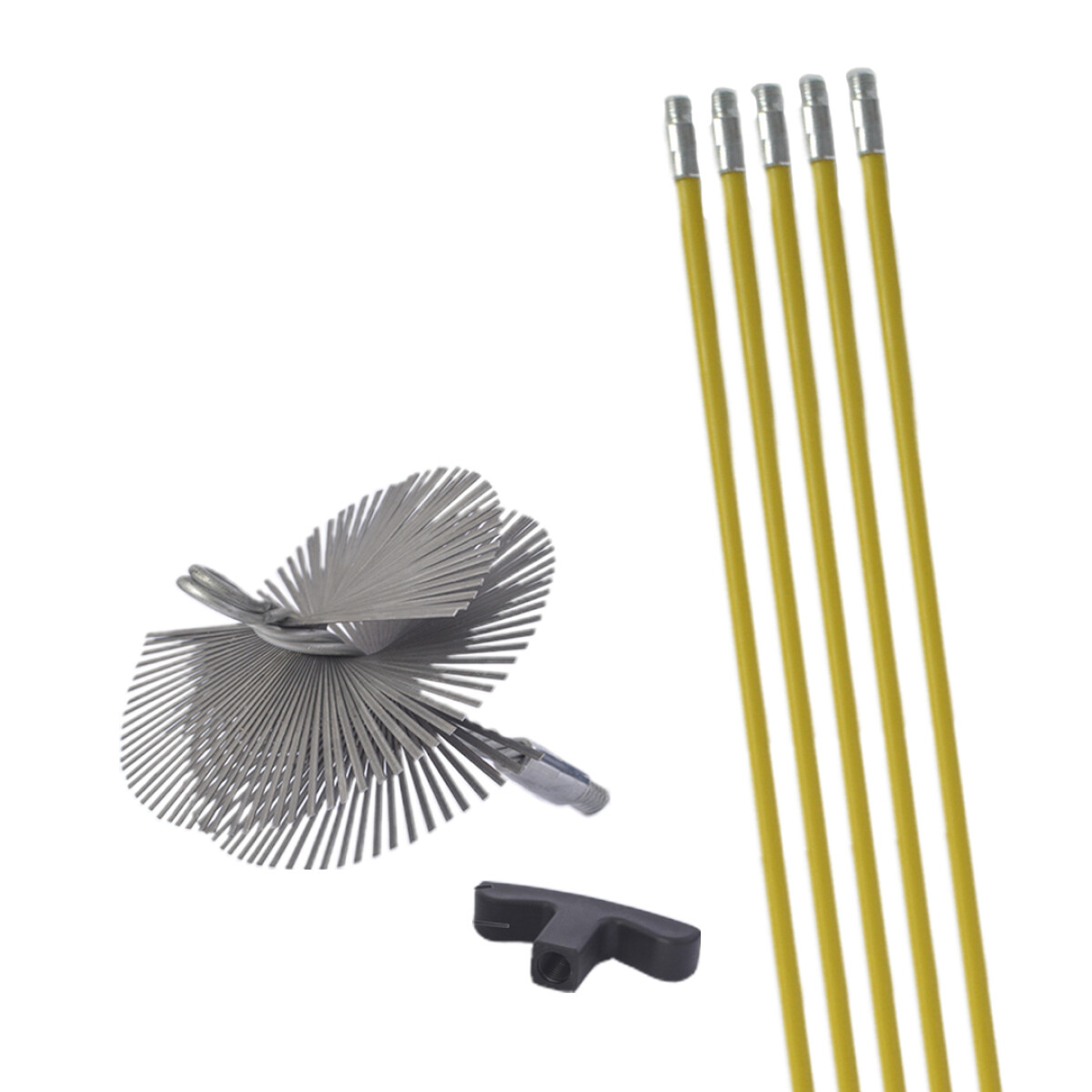 Kit cepillo deshollinador 150 mm - Metal — Estufas Magna