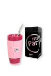 MATE PAMPA GUAMPA CON BOMBILLA BOMBILLA ROSA C/ FUCSIA