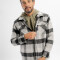 Sobrecamisa cuadros de sherpa gris