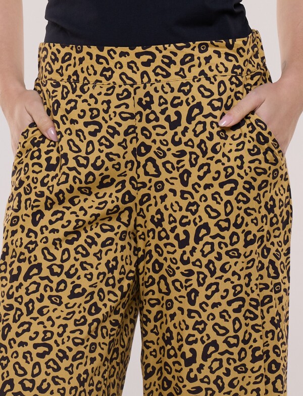 Pantalón Crop Fluido MOSTAZA/MULTI