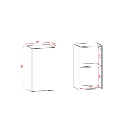 Modulo Aereo Para Cocina Una Puerta De 0.40Cm GAMAS DE BEIGE