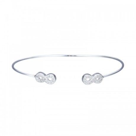 Esclava de plata 925 con circonias, INFINITO. Esclava de plata 925 con circonias, INFINITO.