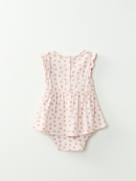 Body Vestido Sin Manga Estampa Flores Rosa