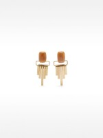 Pendientes Largos Con Piedra naranja