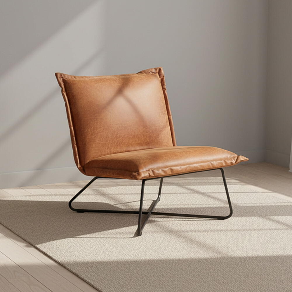 BUTACA EN PU PU MARRON ARUBA CAMEL