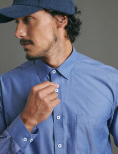 012625 CAMISA HARRINGTON LABEL Azul