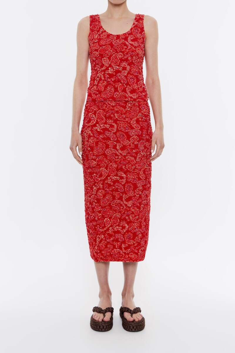 FALDA RECTA MIDI PAISLEY 