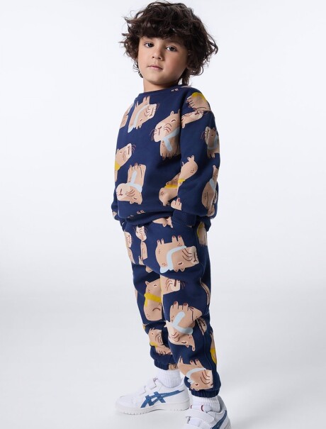 PANTALÓN INFANTIL ESTAMPADO AZUL