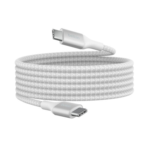 Belkin Cable Trenzado USB-C a USB-C 240W (2m) White Belkin Cable Trenzado USB-C a USB-C 240W (2m) White