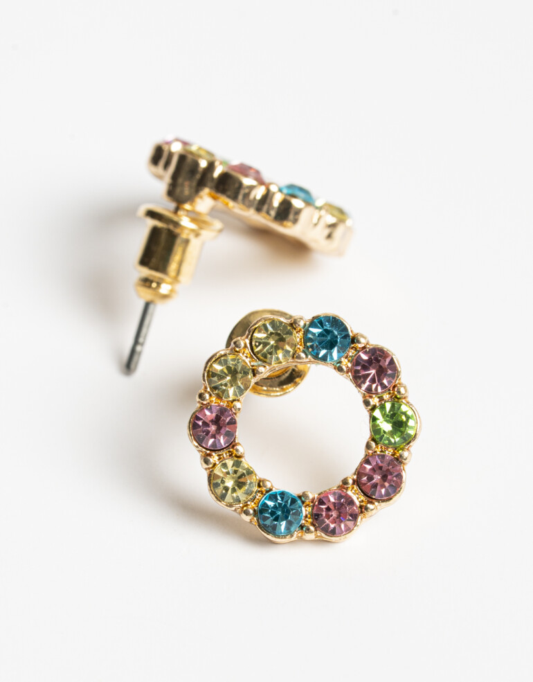 Aros Pasantes Strass Aros Pasantes Arandelas Strass - Dorado
