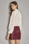 Falda Orient Studs Cuero Bordo