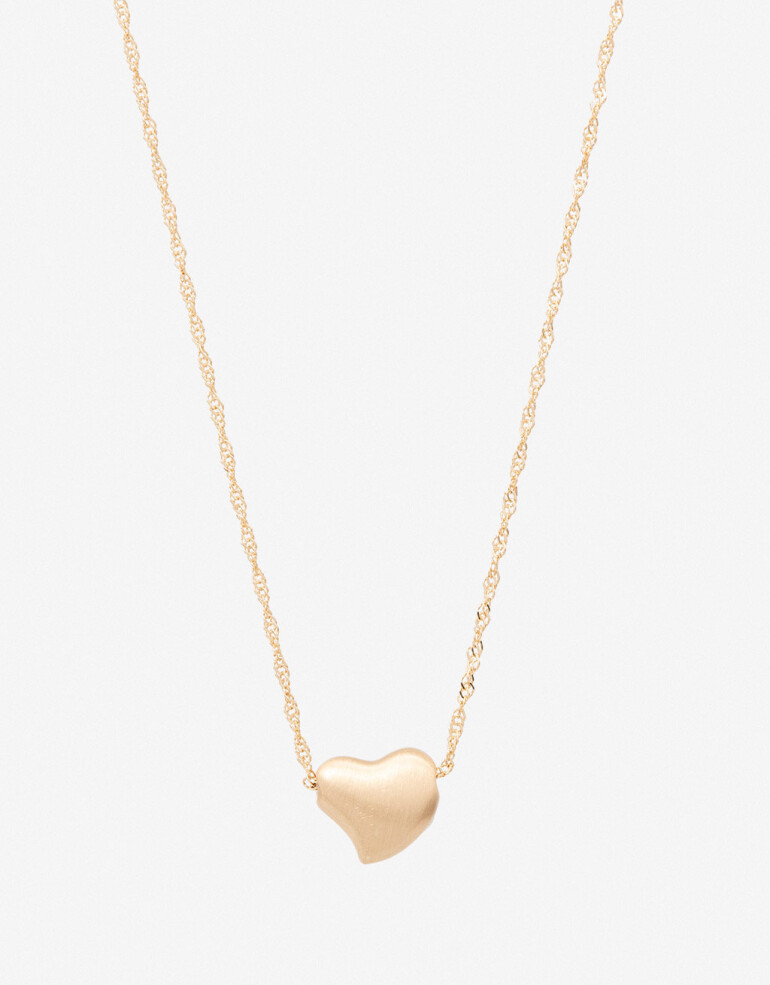 Cadena Corta con Dije Metal Collar Con Dije Corazón Metal - Dorado