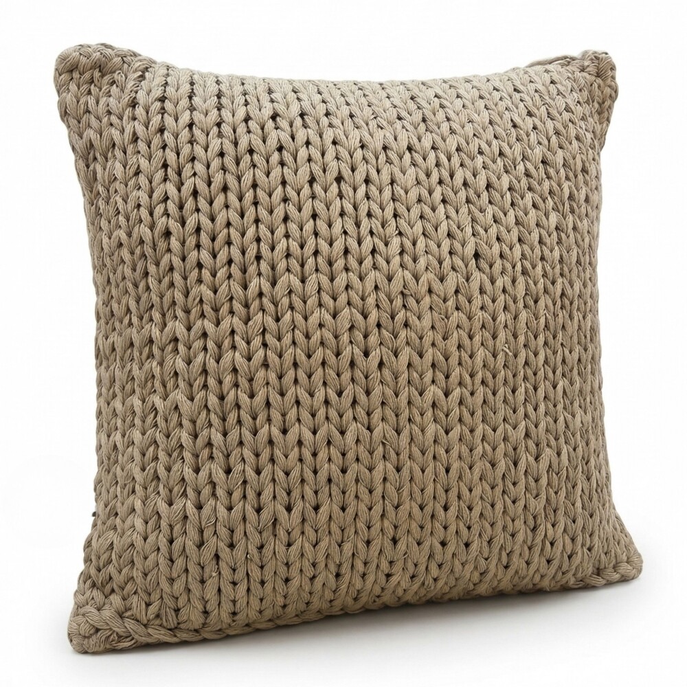 Almohadón Deco Tejido Doble Punto - Pilar Beige