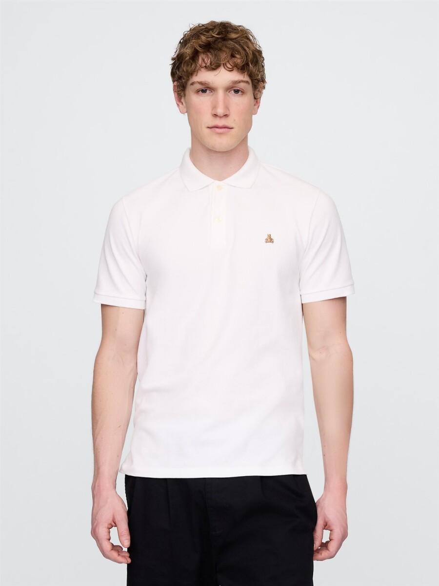 Remera Polo Osito Brannan Hombre - White V2 Global 